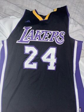 Adidas Kobe Bryant Los Angeles Lakers #24 Black/Purple Basketball Jersey